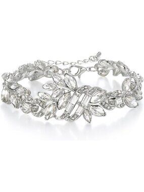 Clear Bracelet Cubic Zirconia Bracelet, Crystal Elegant Tennis Bracelet